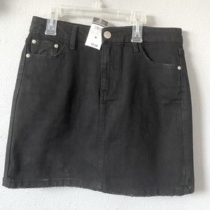 Black jean mini skirt